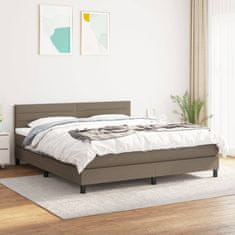 shumee Posteľný rám boxspring s matracom sivohned 160x200 cm látka