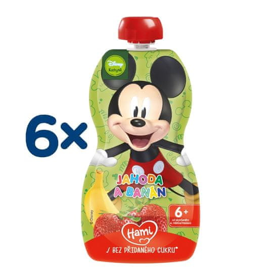 Hami Ovocná kapsička Mickey Jahoda a banán 6x110g, 6+