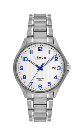 LAVVU Titánové pánske hodinky so zafírovým sklom LWM0150, Titanium Lille Hammer White