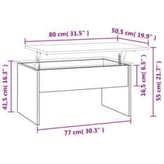 Vidaxl Konferenčný stolík dub sonoma 80x50,5x41,5 cm spracované drevo