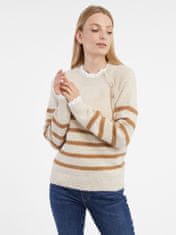 Orsay Béžový dámsky pruhovaný sveter XS