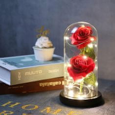 Korbi Večná ruža pod tienidlom, červená led ruža, darček na deň svätého Valentína alebo deň žien, WR6
