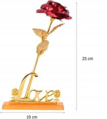 Korbi Červená večná ruža s nápisom láska, darček na deň svätého Valentína alebo deň žien, WR10
