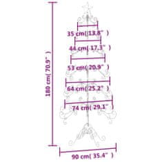 Vidaxl Kovový vianočný dekoratívny stromček čierny 180 cm