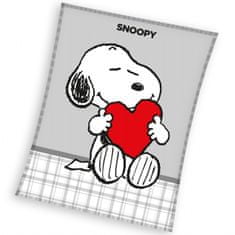 Carbotex Detská fleecová deka Snoopy Love 150x200 cm