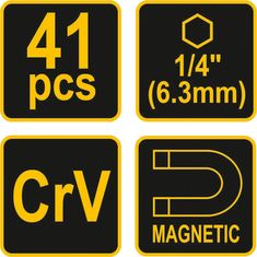 Vorel Račňový skrutkovač s nástavcami sada 41ks