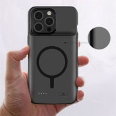 Tech-protect Powercase MagSafe kryt s batériou na iPhone 15 7000mAh, čierny
