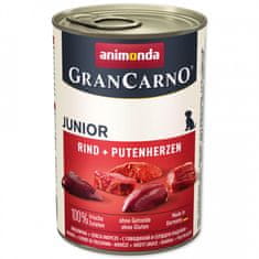 Animonda GranCarno Dog Konzerva Junior Hovädzie+Morčacie srdcia 400g