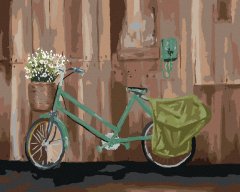 ZUTY Diamantové maľovanie - BICYKEL S KOŠÍKOM KVETÍN 40x50 cm NO