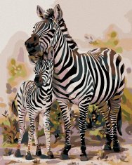 ZUTY Diamantové maľovanie - ZEBRA S MLÁĎATKOM YES 40x50 cm