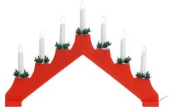 HOMESTYLING Vianočné dekorácie 7 sviečok LED červená KO-AX8000070