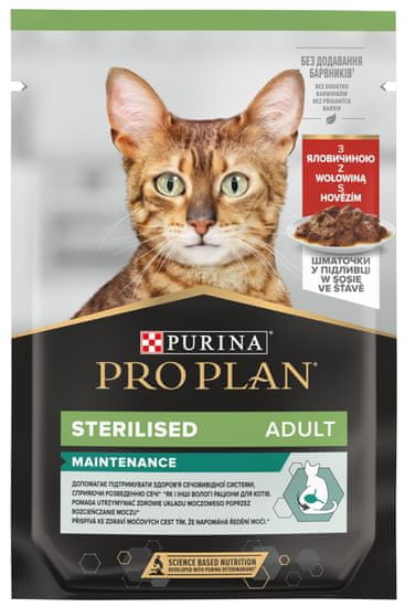 Purina Pro Plan Cat STERILISED hovädzie v šťave 26x85 g