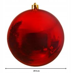 Kaemingk Vianočná ozdoba na stromček nerozbitná lesklá 14 cm červená