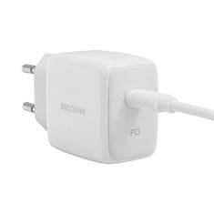 Ricomm 25W sieťová nabíjačka PD Ricomm RC251 EU, 1xUSB-C + USB-C kábel 2,1 m