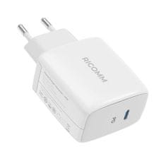 Ricomm 45W sieťová nabíjačka GaN Ricomm RC451 EU, 1xUSB-C + USB-C kábel 2,1 m