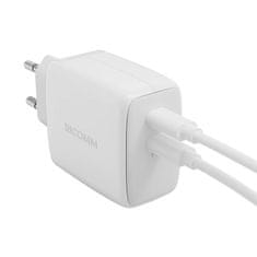 Ricomm 65W sieťová nabíjačka GaN Ricomm RC652 EU, 2xUSB-C + USB-C kábel 2,1 m