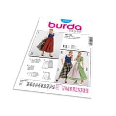 Burda Strih Burda 7870 - Krojová sukňa, krojová zásterka, krojová blúzka