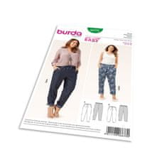 Burda Strih Burda 6678 - Nohavice s pásom do gumy pre plnoštíhle