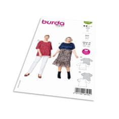 Burda Strih Burda 6105 - Tričko s volánom pre plnoštíhle