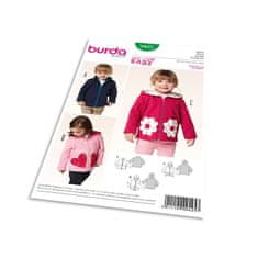 Burda Strih Burda 9425 - Detská mikina na zips s kapucňou, bunda