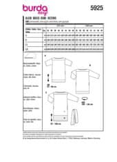 Burda Strih Burda 5925 - Rovné šaty s lodičkovým výstrihom