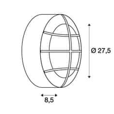 SLV BIG WHITE Bulan GRID, vonkajšie nástenné a stropné svietidlo, TC-TSE, IP44, okrúhle, biele, max. 50 W 229081