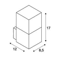 SLV BIG WHITE GRAFIT WL, vonkajšie nástenné svietidlo, TC-DSE, IIP44, antracit, úsporná žiarovka, max. 11 W 231205