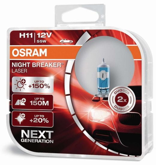Osram OSRAM H11 64211NL-HCB NIGHT BREAKER LASER 55W 12V plus 150% 2ks