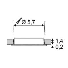 SLV BIG WHITE DL 126, vstavané svietidlo, LED, 3000K, okrúhle, kartáčovaný kov, 2,8 W, vr. listových pružín 112225