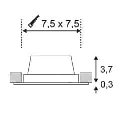 SLV BIG WHITE FRAME BASIC, vstavané svietidlo, LED, 3000K, čiernej matnej, súprava, 9,4 W, vr. ovládače 112720