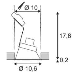 SLV BIG WHITE HORN-A, vstavané svietidlo, QPAR51, okrúhle, čiernej matnej max. 50 W, vr. upínacích pružín 113150