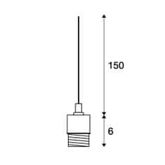 SLV BIG WHITE Fend, záves, A60, biely, bez tienidla, bez rozety, otvorený kábel, max. 60 W 132661