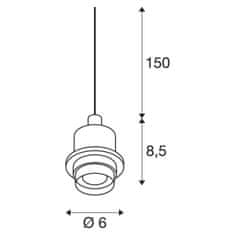 SLV BIG WHITE Fend, záves, A60, chróm, bez tienidla, bez rozety, otvorený kábel, max. 60 W 132662