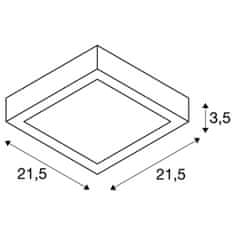 SLV BIG WHITE SENSER 24 Indoor, stropné LED svietidlo hranaté, biele, 3000K 1003019