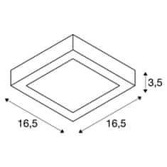 SLV BIG WHITE SENSER 18 Indoor, stropné LED svietidlo hranaté, biele, 3000K 1003018