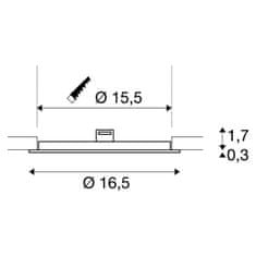 SLV BIG WHITE SENSER 18 Indoor, stropné vstavané LED svietidlo kruhové, biele, 3000K 1003009