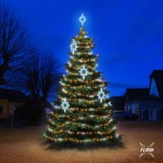 DecoLED LED svetelná sada na stromy vysoké 6-8m, teplá biela s Flash, ľadová dekory EFD09S1