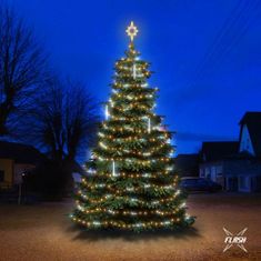 DecoLED LED svetelná sada na stromy vysoké 6-8m, teplá biela s Flash, s padajúcim snehom