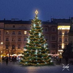 DecoLED LED svetelná sada na stromy vysoké 9-11, teplá biela s Flash, s padajúcim snehom