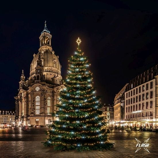 DecoLED LED svetelná sada na stromy vysoké 15-17, teplá biela s Flash