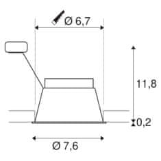 SLV BIG WHITE HORN GU10 stropné zápustné svietidlo čierne 25 W testované blower door 1005435