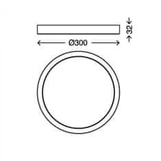 BRILONER BRILONER LED stropné svietidlo, priemer. 30 cm, 21 W, matný chróm BRI 7132-014