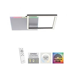 PAUL NEUHAUS LEUCHTEN DIREKT aj s JUST LIGHT LED stropné svietidlo hranaté hliník CCT stmievateľné Rainbow RGB 2700-5000K LD 11327-95