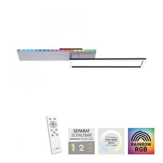 PAUL NEUHAUS LEUCHTEN DIREKT aj s JUST LIGHT LED stropné svietidlo hranaté hliník CCT stmievateľné Rainbow RGB 2700-5000K LD 11326-95