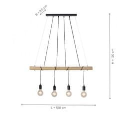 PAUL NEUHAUS LEUCHTEN DIREKT is JUST LIGHT závesné svietidlo, čierna, drevo, stmievateľné, E27, IP20, teplá biela 2700K LD 15505-18