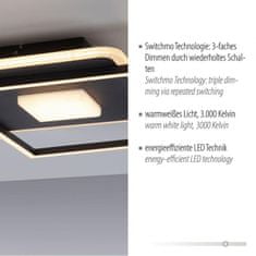 PAUL NEUHAUS LEUCHTEN DIREKT aj s JUST LIGHT LED stropné svietidlo hranaté Switchmo čierna 3 krokové stmievanie moderné krokovo stmievateľné 3000K LD 15045-18