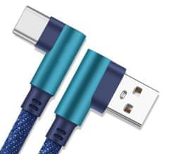 Kaxl Nabíjací kábel uhlový USB-A, USB-C, 1m, modrý