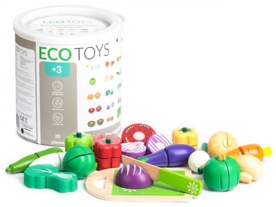 EcoToys Drevená zelenina na sekanie – 20 kusov