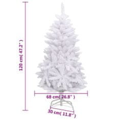 Vidaxl Umelý výklopný vianočný stromček so stojanom biely 120 cm