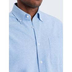 OMBRE Pánska košeľa Oxford REGULAR V4 OM-SHOS-0108 modrá MDN123614 XXL